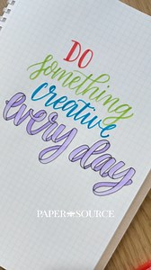We challenge you to do something creative everyday! Tag us in your @papersource creations and we will share them! #creative #papercrafts #creativeprojects #handlettering #art #finepaper #paperbar #colorscope #papersource | Paper Source