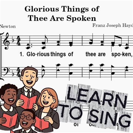 Old words. Fresh glory. Glorious Things of Thee Are Spoken Lyrics: John Newton (1779) — the same writer of Amazing Grace Tune (AUSTRIA): Franz Joseph Haydn (1797) Public Domain Original recording by Hymnal Harmonizers Hub. Based on a public domain hymn (verified via Hymnary.org). Melody and lyrics are free for public use; no copyrighted material was used. Any resemblance to copyrighted versions is unintentional. © Hymnal Harmonizers Hub #hymns #shorts #acapella #SATB #fyp #jesuschrist #christian