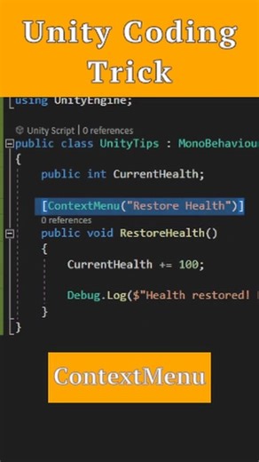 The Fastest Way to Debug Without UI | Unity ContextMenu