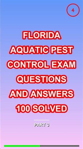 Florida Aquatic Pest Control Exam Questions And An