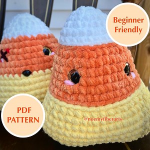 NO SEW Candy Corn Crochet Pattern Plush, Fall, Halloween, Autumn, Thanksgiving, Beginner Friendly, One Page, Easy, Us/uk Term Chart - Etsy