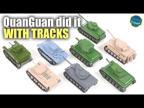 8 Quan Guan Nano MINI Tanks WITH TRACKS & Micro Figures (Speed Build Review)
