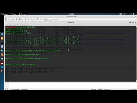 How to Exploit (Sniffing) Metasploitable 2 with ZenMap & WireShark using Kali linux