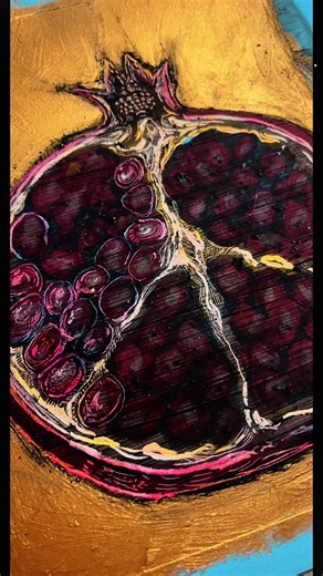Happy Fall 🍁I’m working on this pomegranate piece…The pomegranate is often called a forbidden fruit, but here it feels like a fruit of initiation…necessary to break open if we are to gain wisdom. Each seed holds both sweetness and challenge, both abundance and mystery, and how the act of cracking it open mirrors our own journey toward deeper understanding. #persephone #pomegranate #makesomething