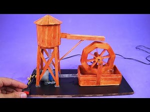 Increíble Mini Rueda Hidráulica hecha con palillos y motor DC