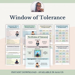 Window of Tolerance Worksheet: Emotional Regulation, Trauma Counseling (digital Download A4/US Letter Size) - Etsy