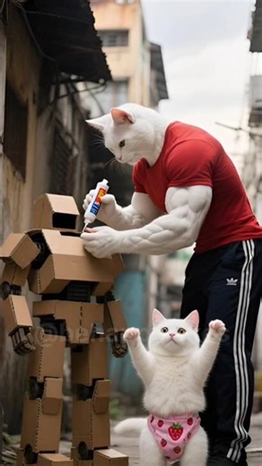 🐾💪🤖Poor dad builds REAL mech to avenge son #catsoftiktok #mech #satisfying
