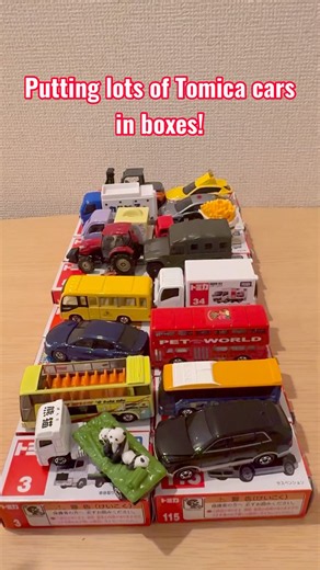 たくさんのトミカを箱に入れる📦⏪🚙