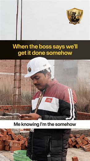 CONTEC on Instagram: "When the boss says : we’ll get it done somehow Me, already knowing I’m the somehow 😌💀💪 #ReelsIndia #ViralReels #TrendingReels #InstaReels #FBReels #ExplorePage #ReelsTrending #ConstructionReels #DesiConstruction #sitework #SiteLife #CivilEngineer #ContecSolutions #1millionviews #homeconstructionexperts"