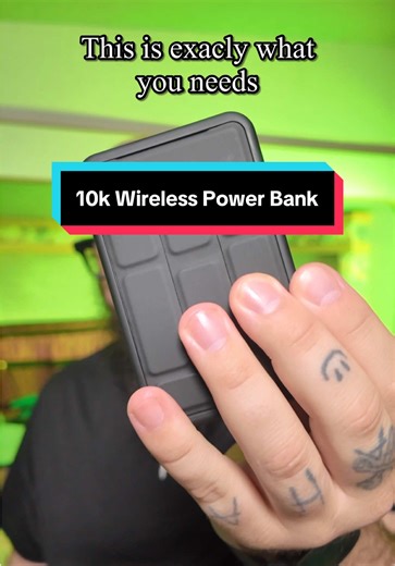 Replying to @part.time.member idk wym but This magnetic wireless power bank is made for people who hate cables and dead batteries. 🔋 It snaps on securely, charges your phone wirelessly, and folds into a stand so you can keep scrolling, watching, or FaceTiming while it powers up. The LED display shows exact battery percentage, and the 10,000mAh capacity gives dependable backup power for everyday carry, travel, work, and emergencies. Clean setup, compact design, and actually useful. #PowerBank #W