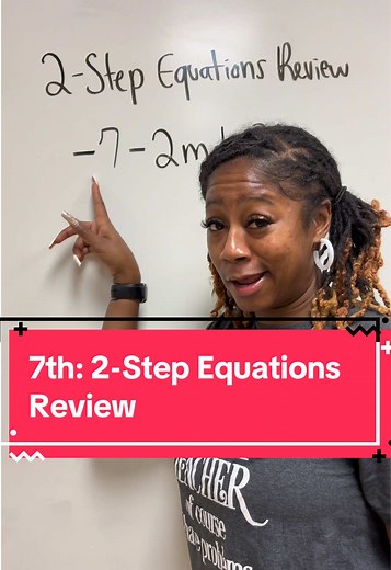 Replying to @XoxoNyia💋 2-Step Equations Review with Ms. Moore #equation #equations #twostep #2step #inverse #review #math #mathhelp #mathreview #solve #solveforx #solving #solvingproblems #fyp #fypシ #fypage