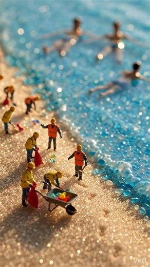 A Busy Day at Crystal Beach | Miniature World 🏖️ #shorts