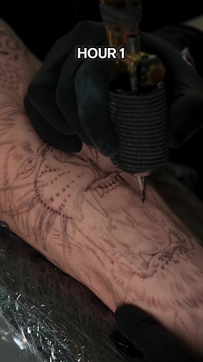 Hour 1 Vs Hour 7 🦁 — #tattooartist | Daniel Silva Tattoo