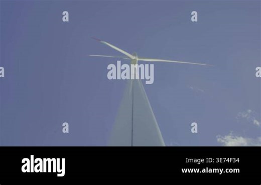 Green renwable energy source wind generator - Wind energy turbine close up view Stock Video Footage - Alamy