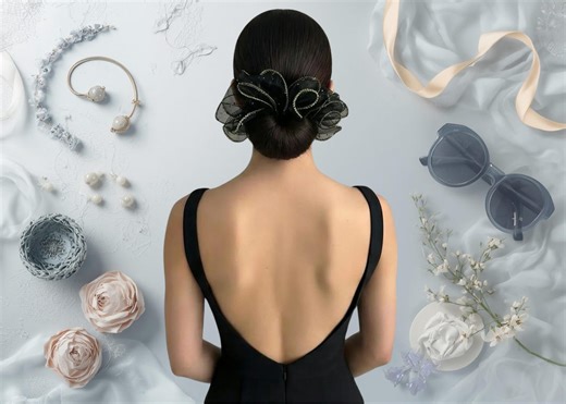 Black Sheer Organza Scrunchie, Gold Trim, Elegant Hair Accessory - Etsy