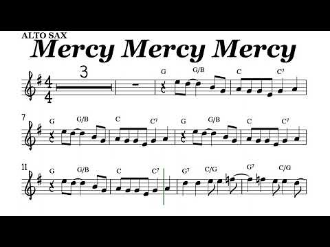Mercy Mercy Mercy Alto Sax Sheet Music Backing Track Play Along Partitura