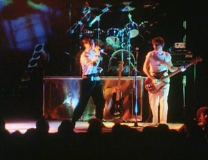 Simple Minds onstage for 'Glittering Prize' in Newcastle 1982 as part of the band's extensive New Gold Tour. | Simple Minds