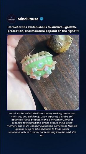 Hermit Crabs Line Up by Size and Trade Shells Simultaneously — The Whole Chain Moves at Once 🦀