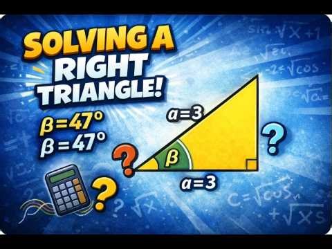 Solving The Right Triangle Where Beta = 47 and a =3