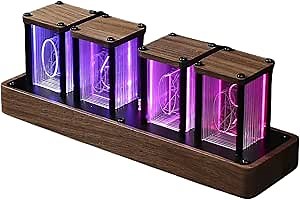 Nixie Tube Clock,Easy Alarm Settings and 12/24h Display - A Retro Gift to Decorate Your Desk and Bedroom