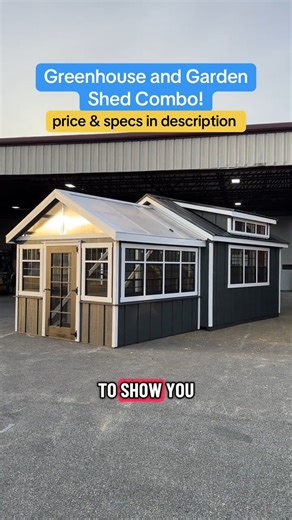 Lapp Structures LLC on Instagram: "This Combo Greenhouse is a perfect example of how two distinct spaces can work seamlessly together. By pairing a 12' x 14' Garden Shed with a 10’ x 10’ Atrium Greenhouse, this build delivers the best of both worlds-functional storage and a bright, purpose-built growing environment under one cohesive design. The exterior ties everything together with charcoal gray SmartPanel board & batten siding, while the roofing clearly defines each space. The twin-wall polyc