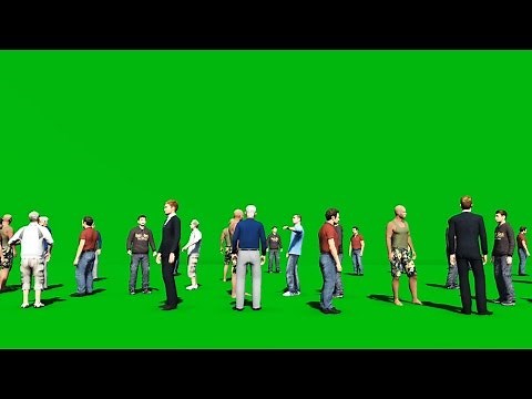 Crowd People Green Screen