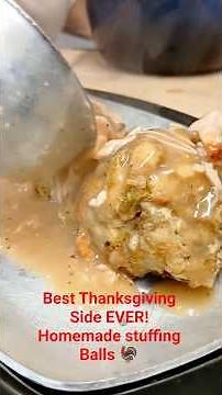 Homemade Stuffing Balls | Easy Thanksgiving Side Dish Recipe #recipe #shortsvideo