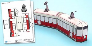 Transport Paper Model Tram