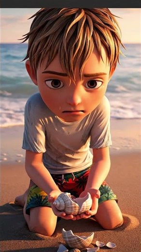 He Found A Broken Shell… Then The Ocean Fixed It! 🐚🌊✨ #shorts