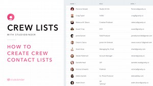 FREE Online Film Production Crew Contact List Template