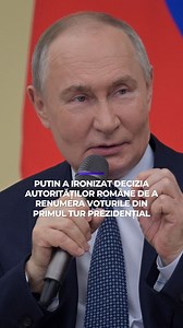 2.7M views · 10K reactions | Preşedintele rus Vladimir Putin a comentat în mod ironic, luni, decizia de a efectua o renumărare voturilor exprimate în primul tur al alegerilor prezidenţiale din România după victoria surprinzătoare a candidatului pro-rus Călin Georgescu, relatează EFE. #digi24 #stiriledigi24 #alegeriprezidentiale2024 #rusia #putin | Digi24 | Facebook