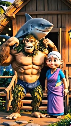 समुद्र से शार्क पकड़ लाया बेटा! 🦈 | Funny Mother-Son Adventure | FeelVerse #Shorts