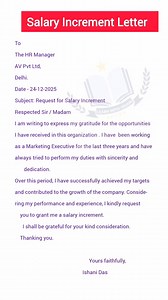 Salary Increment Letter 😍 #reels #trend #viral #usa #jobs #application #letter | Learn with Ishani
