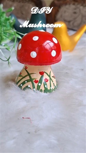 DIY Cute Mushroom | Aesthetic Night Lamp Idea #handmade​ #shorts​ #viralshorts​ #diy​ #trending​
