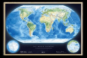 The World Painted ❘ Watercolor Physical World Map