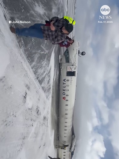 Video captured by a passenger shows the moments after a Delta flight crashed and ended up upside down while landing at Toronto Pearson International Airport in Canada on Monday. Seventeen people, including one child, have been taken to hospitals, but none of the injuries are considered to be life-threatening. #news #toronto #canada #abcnews