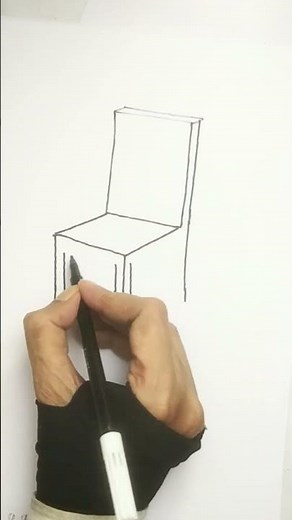 Draw a 3d chair in perspective easy #shorts #drawing #howtodraw