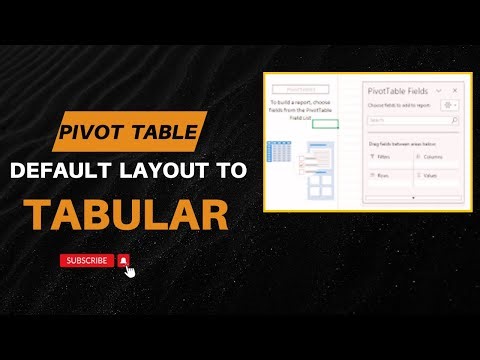 Pivot Table – Set default layout to tabular