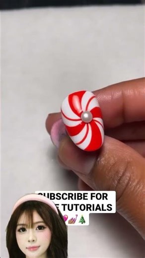 Peppermint Nail Art Tutorial | Cute Christmas Candy Cane Nails