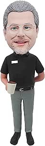 Custom Bobblehead - Office & Employee Gifts, Personalized Sculpture, Suitable for Men, Husbands, Colleagues or Bosses - Black