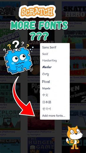 How to Add More Fonts in Scratch 🔥 #scratch #shorts