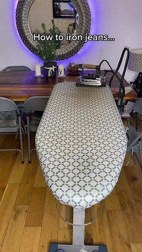 How to iron jeans from start to finish #theironingqueen #ironingclothes #ironinghacks #ironingtips #ironingtiktok