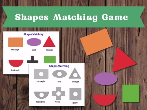 Shapes Matching Game for Kids | Shape Recognition Worksheet | Preschool Printable Activity | Kindergarten Learning Shapes Cut and Paste - Etsy