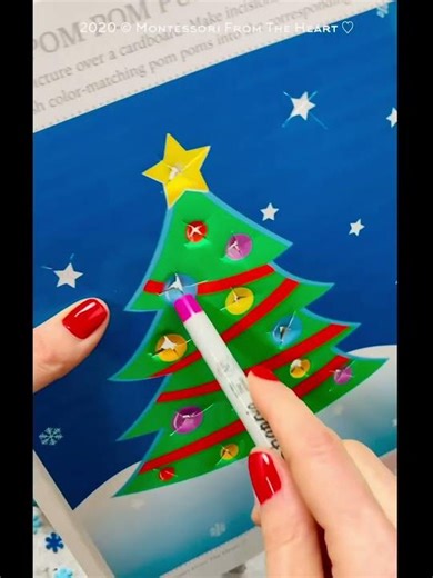 FREE Christmas Tree Mats Pom Pom Push Fine Motor Activity