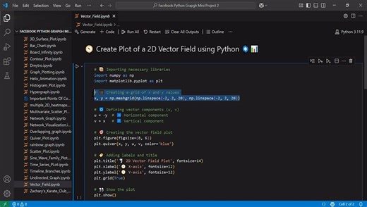 🧭 Create Plot of a 2D Vector Field using Python 🌀📊