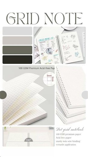 Perfect grid notebook for neat study notes 📓✨ Link in description! #notes #nurse #gridnote #study