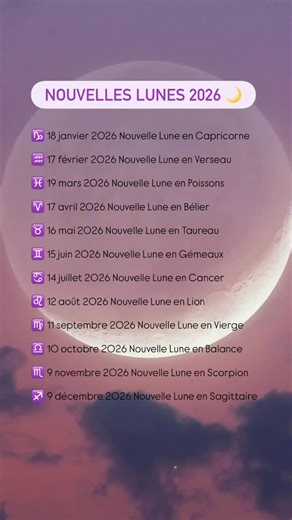 Clarisse Laure | 🌙Astrologie chinoise • Coaching • Énergies on Instagram: "✨ Accueille le renouveau : Ton calendrier des Nouvelles Lunes 2026 ✨ La Nouvelle Lune est bien plus qu’un simple événement astronomique ; c’est le point de départ de chaque cycle lunaire. Symboliquement, elle représente ce moment de « vide » fertile où la Lune, glissée entre la Terre et le Soleil, nous cache sa face lumineuse pour nous inviter à l’introspection. C’est une phase d’obscurité créatrice. Si la Pleine Lune es