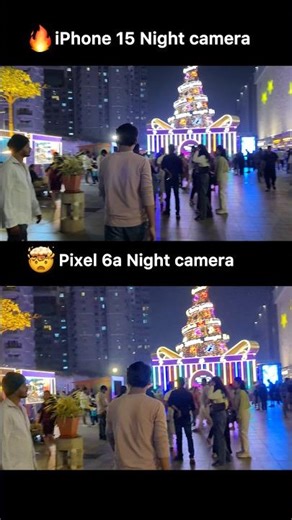 iPhone 15 vs pixel 6a night camera test 🔥 #ytshorts #shorts