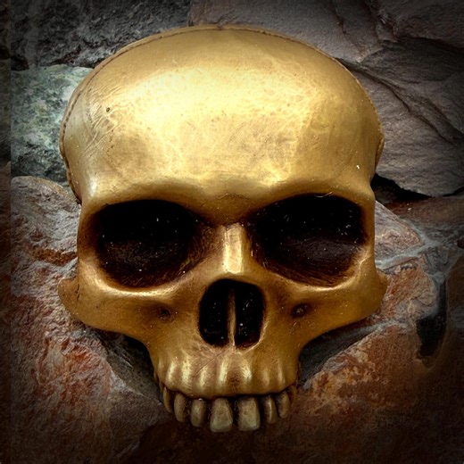 Very large Cold Cast Skull  – Brass, Pewter or bone Finish