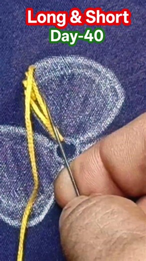 Long and short Hand Embroidery 🪡 #rahanashreehomemaker #embroidery #diy